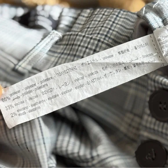 ZARA Plaid High-Waisted Trousers | Size M - Picture 8 of 9